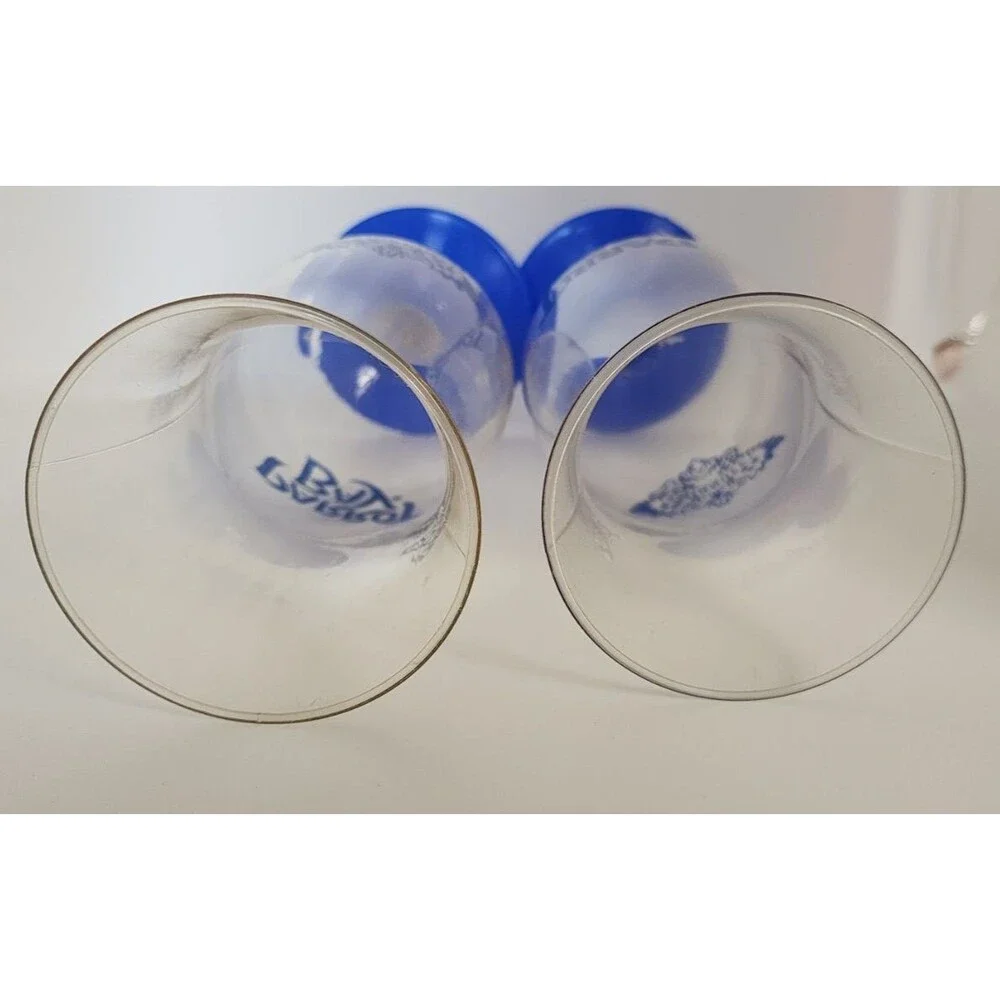 Smirnoff Parrot Bay Plastic Cocktail Cups Pair 2 Piece Set Blue Party Wine Bar